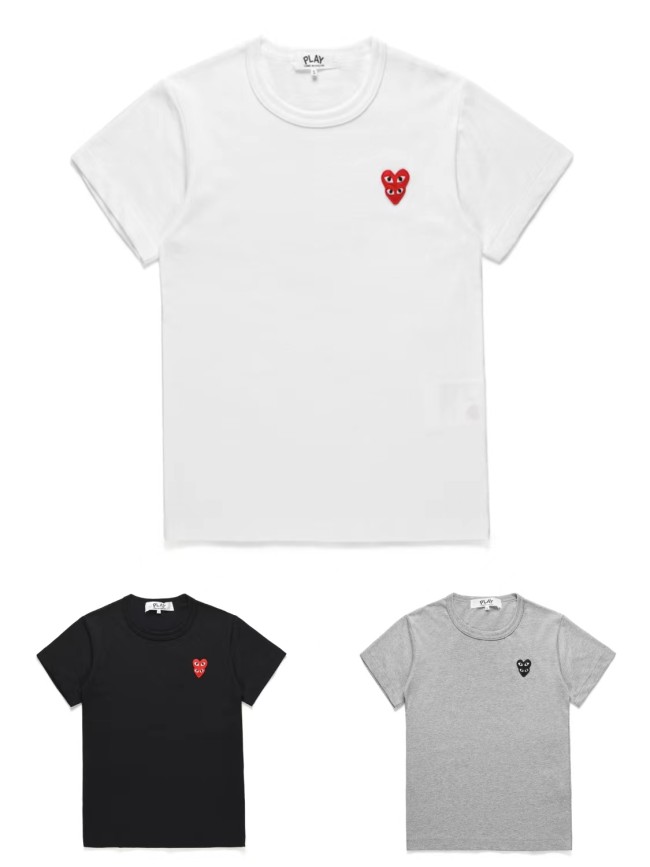 Cdg Play Black Heart Interlocking  T-shirt 3colors