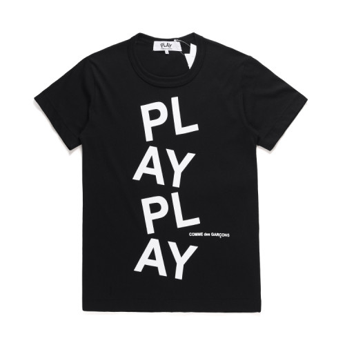 Cdg Play Simple Letter Round Neck Tee