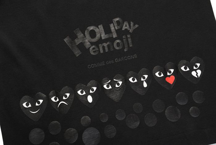 Cdg Play Back with funny expression T-shirt
