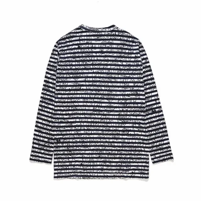 Cdg Play Striped Mixed Line Print Long Sleeve Shirt 2 Styles
