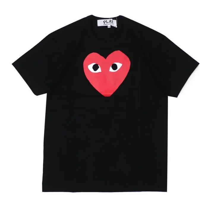 Cdg Play Basic Love Round Neck Printed Tee 2 Colors