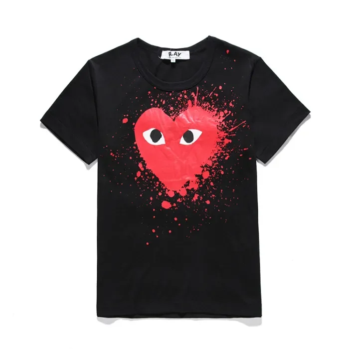 Cdg Play Love Splash Ink Print T-shirt 3colors