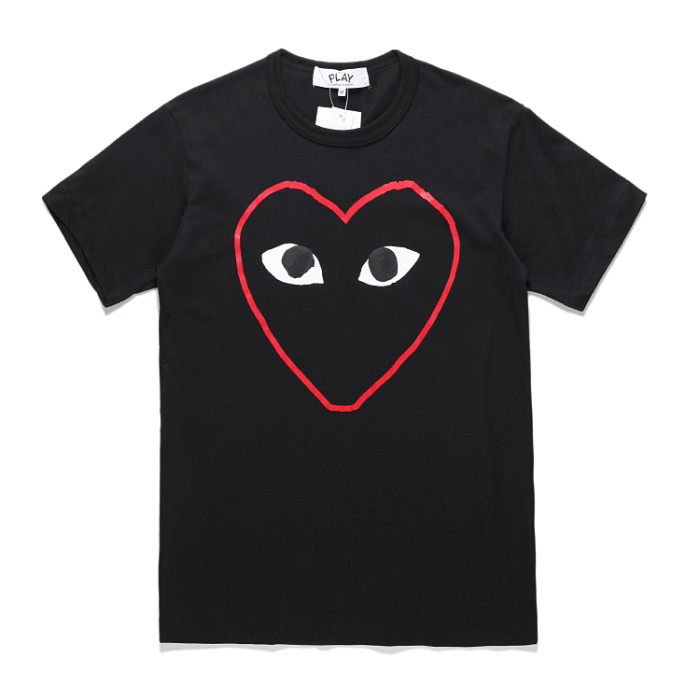 Cdg Play Big Heart Eyes Casual Tee 3 Styles