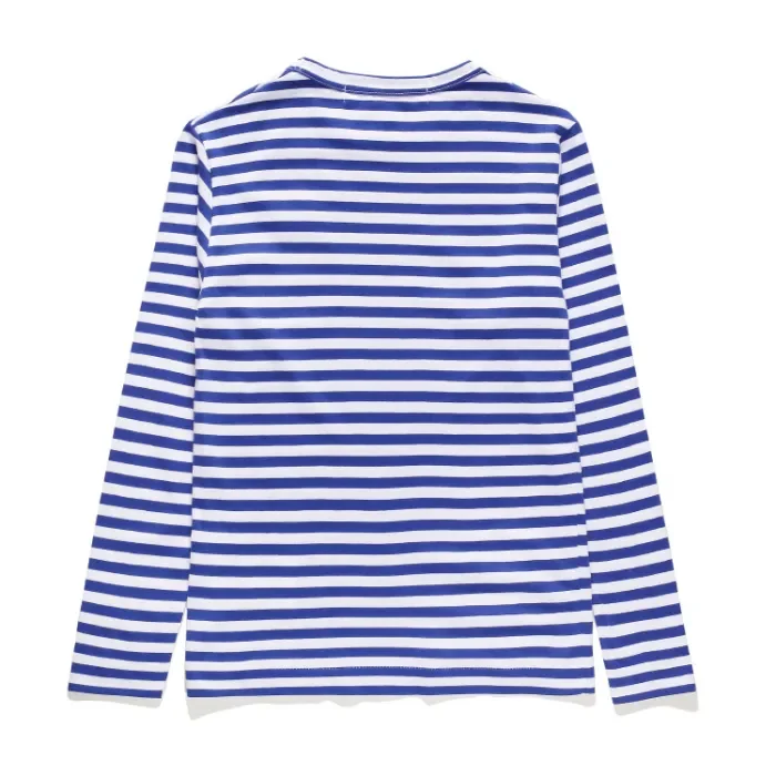 Cdg Play Striped Mixed Line Print Long Sleeve Shirt 2 Styles