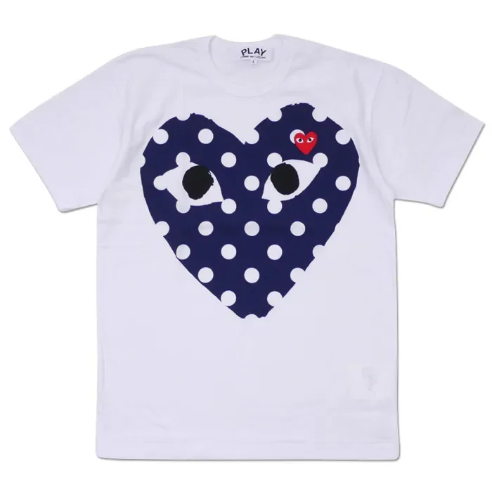 Cdg Play Big Polka Dot Heart Embroidery T-shirt