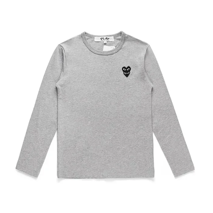 Cdg Play Overlapping Love Basic Color Print T-shirt 3 Colors