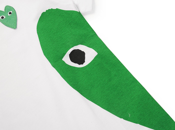 Cdg Play Green Heart Eye Embroidery Tee 2 Styles