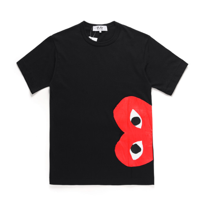 Cdg Play Side Large Red Heart T- shirt 2 Colors