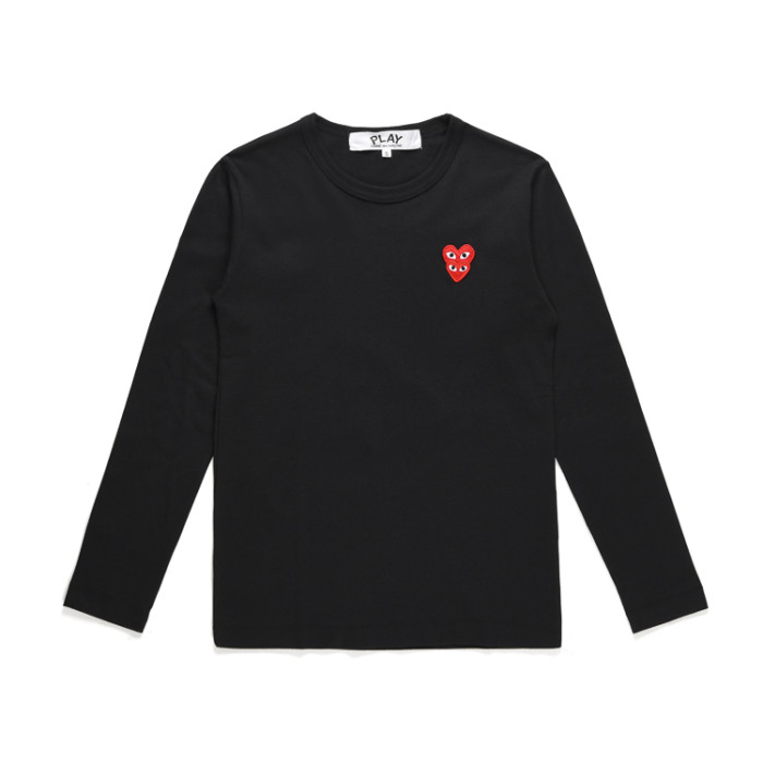 Cdg Play Overlapping Love Basic Color Print T-shirt 3 Colors