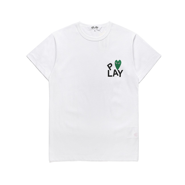 Cdg Play Green Heart Round Neck Tee