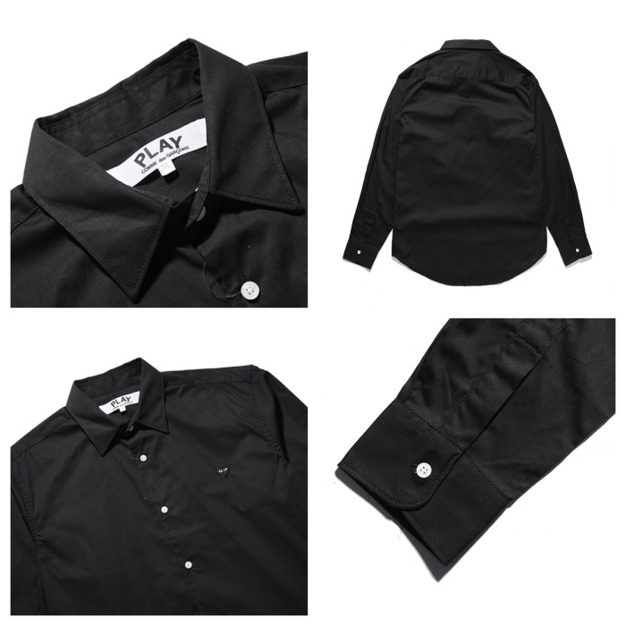 Cdg Play Base color single black heart shirt 2 colors