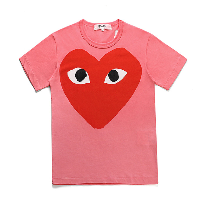 Cdg Play Three-color printed short sleeve with big red heart  3 colors T-shirt
