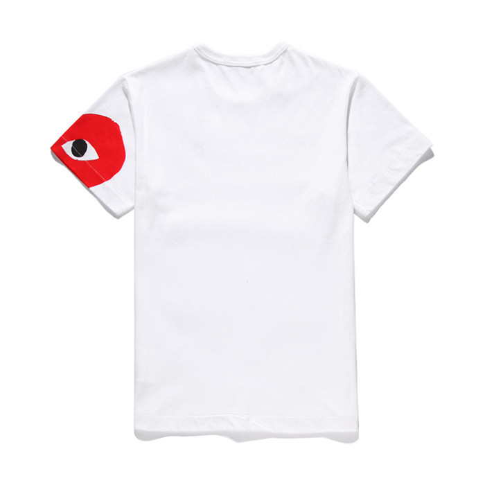 Cdg Play Arm Half Heart Letter Print Tee 2 Colors