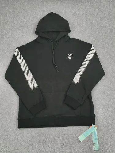 [buy more save more]1:1 quality Black and White Square Diagonal Arrow hoodie