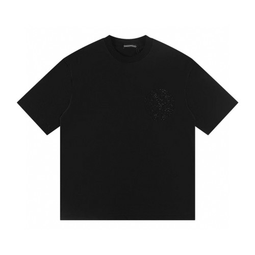 White blue red gradient pattern printed tee