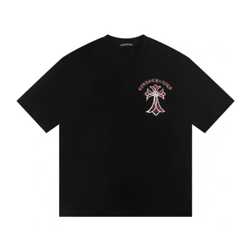 Two-color spliced sword-shaped floral pattern printed tee