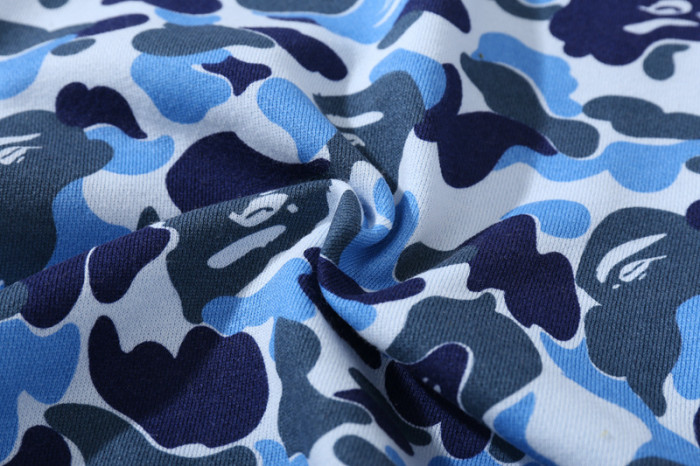 A Bathing Ape Camouflage Shark Embroidery Letter Double-hat hoodie