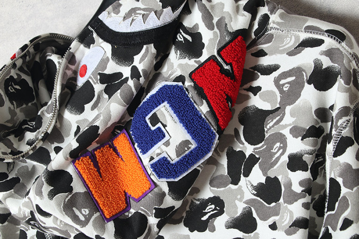 A Bathing Ape Shark Head Chinese Feng Shui Ink Camouflage Hoodie