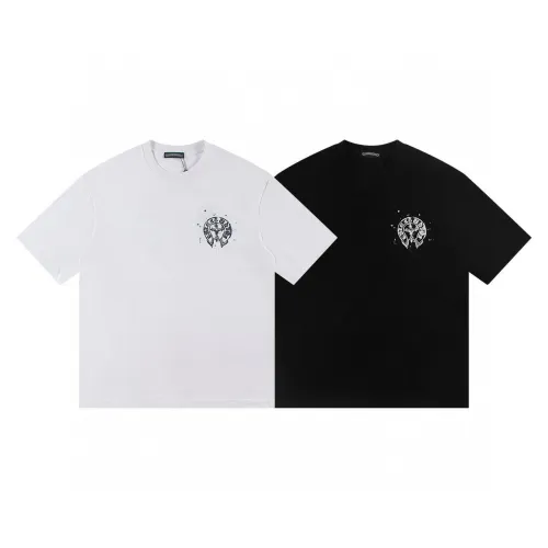 Irregular splash ink horseshoe cross printed tee