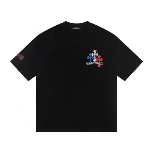 Rainbow floral cross-stitch printed tee