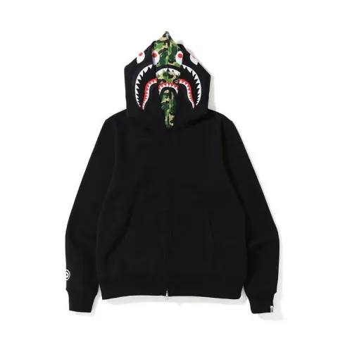 Split camouflage shark head Double-hat hoodie