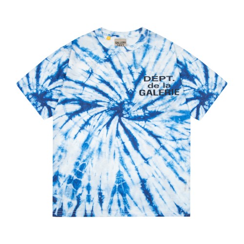 Retro center point tie-dye washed printed tee