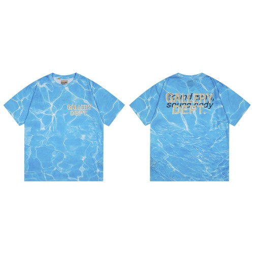 GaIIery dept Vintage blue wavy tie-dye washed printed tee