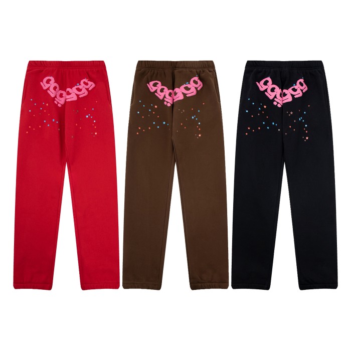 Young Thug-Sp5der 555-555 Blue and Pink Star Print hoodie & pants set
