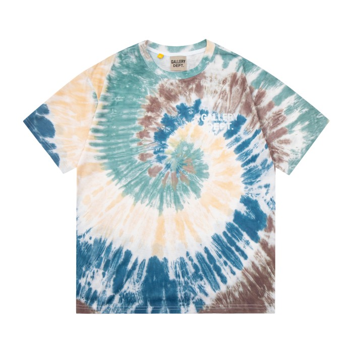 GaIIery dept Retro blue spiral tie-dye washed printed tee