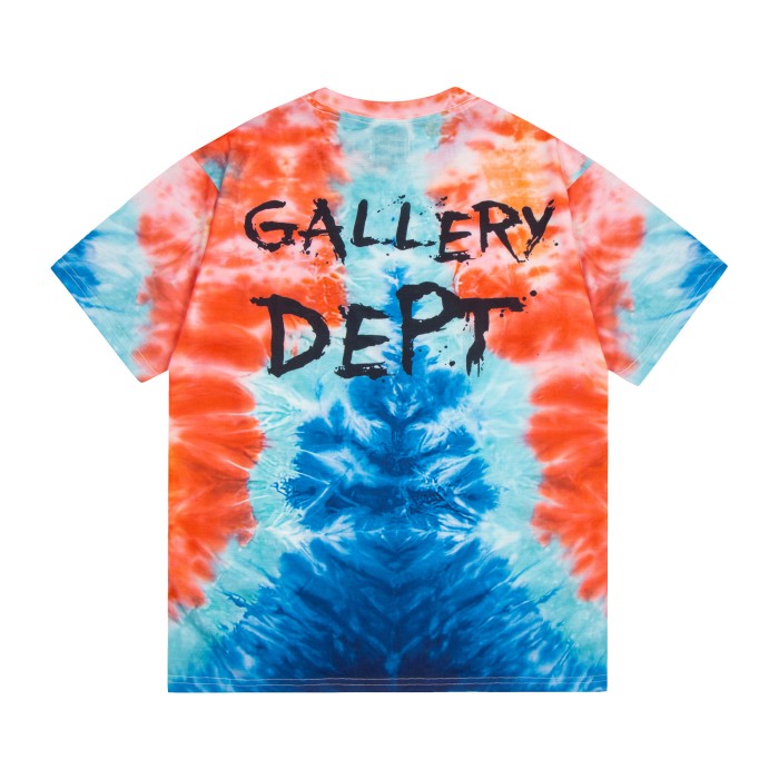 GaIIery dept Retro blue and orange tie-dyed colorful washed printed tee