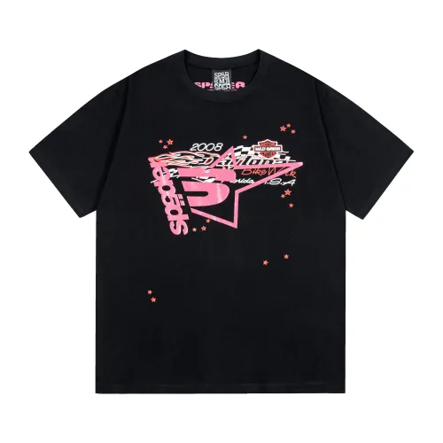 2008 Pink Star Black and White Check Print tee