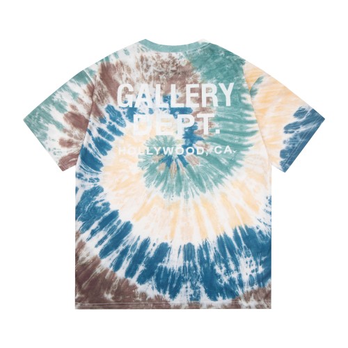 GaIIery dept Retro blue spiral tie-dye washed printed tee