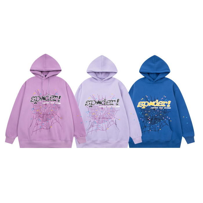 Young Thug-Sp5der Colorful star spider web slime print hoodie & pants set
