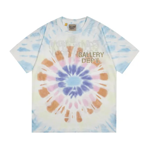 Vintage color radiation tie-dye washed printed tee