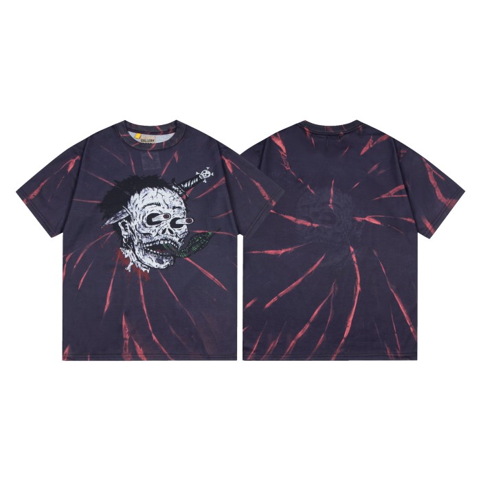 GaIIery dept Retro ghost face tie-dye washed printed tee