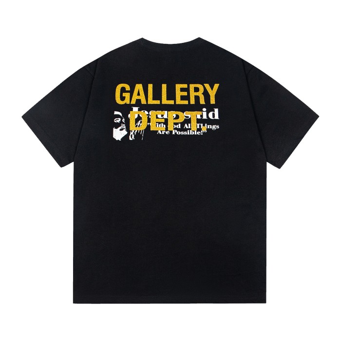 GaIIery dept Retro gold foil logo Washed Print tee