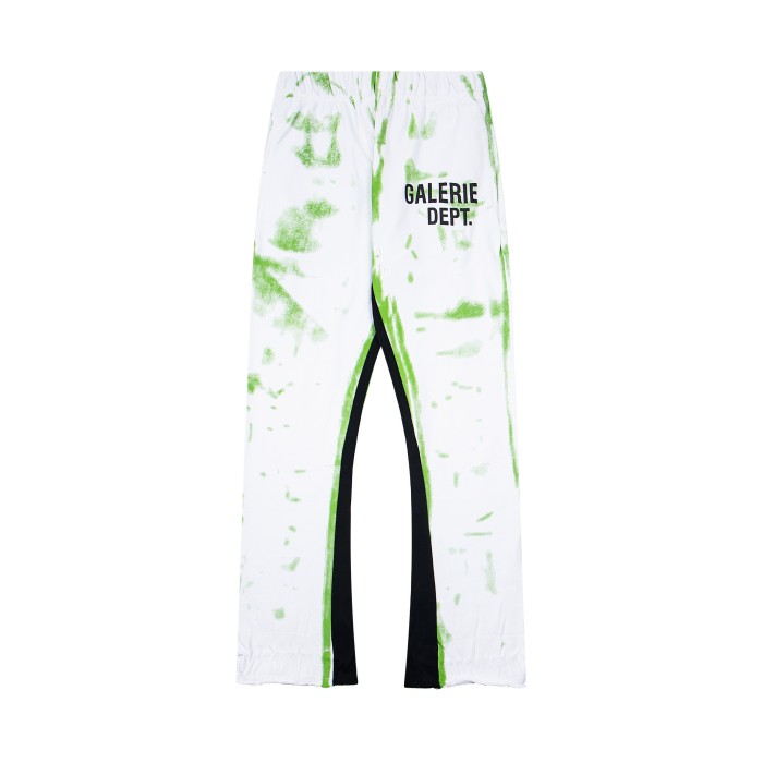 GaIIery dept Fluorescent green oil paint drawstring flared pants