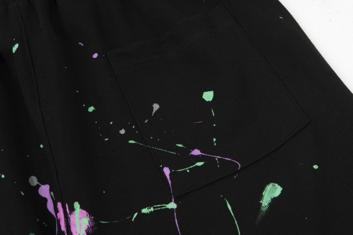 GaIIery dept Blue chalk splash ink drawstring shorts