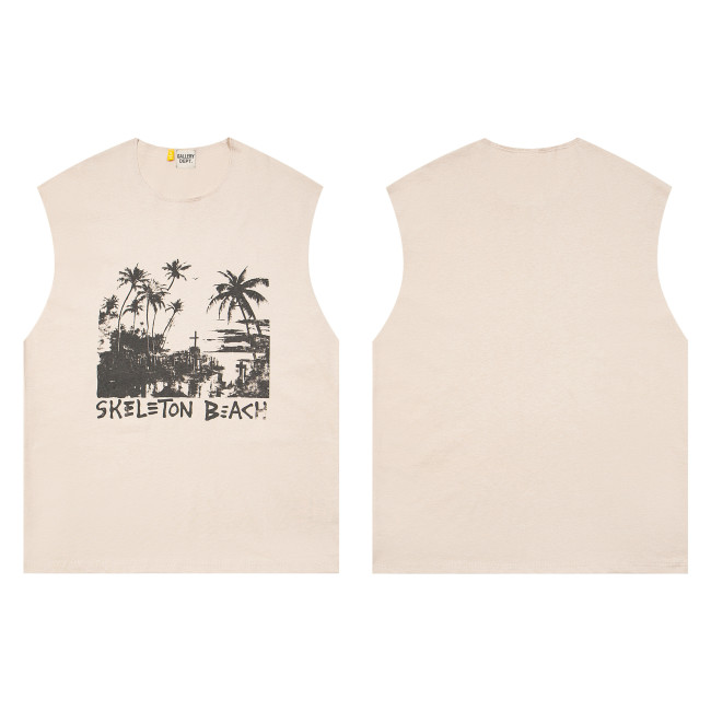 GaIIery dept Retro Coconut Tree Coast Washed Print vest