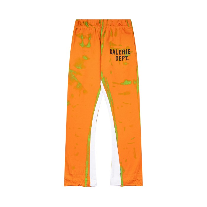 GaIIery dept Fluorescent green oil paint drawstring flared pants