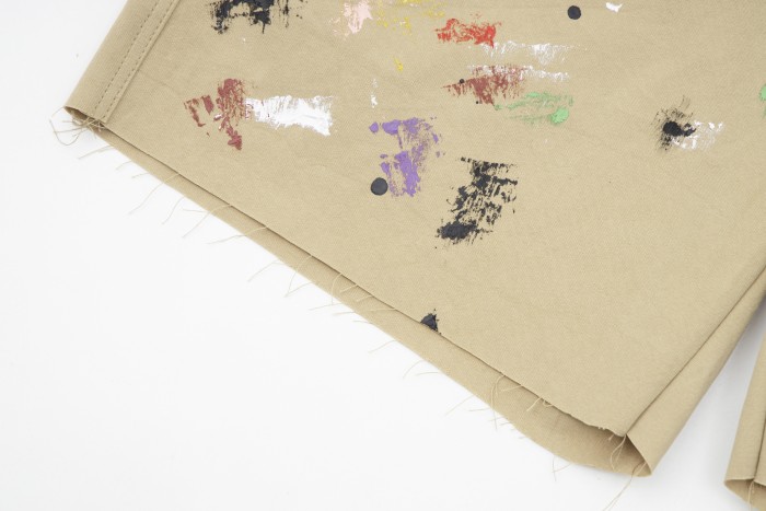 GaIIery dept Graffiti crayon ink-splashing shorts