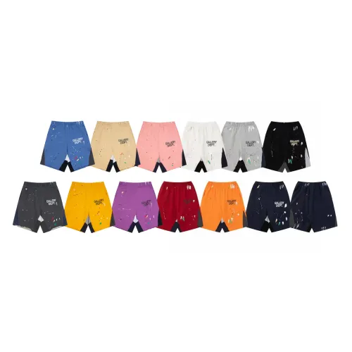 Graffiti crayon splashing ink patchwork shorts