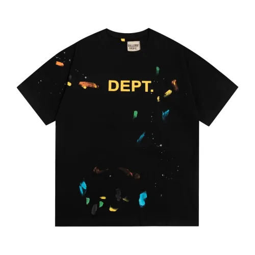 Retro splashing ink oil color gold label Washed Print tee