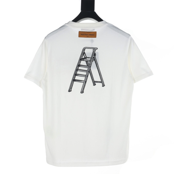 Classic embroidered hammer on chest and ladder on back half print tee