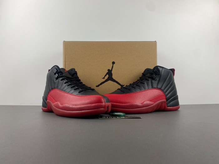 N*ke Air Jord@n 12 Retro Flu Game Black Red