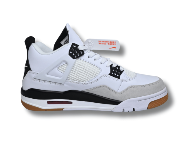 N*ke SB X Air Jord@n 4 White Gray Black