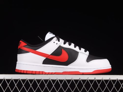 N*ke Dunk Low Reverse Panda Red Swoosh
