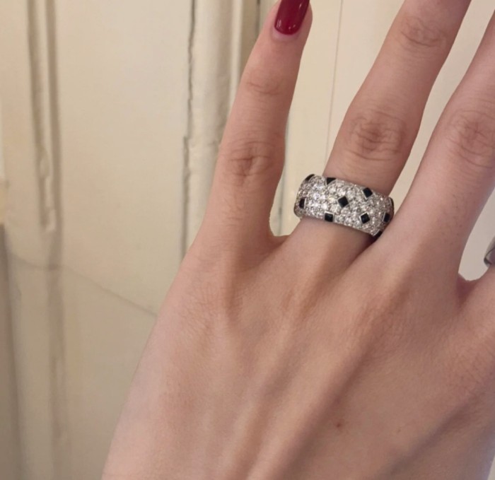 1:1 quality version C@rtier leopard spot ring