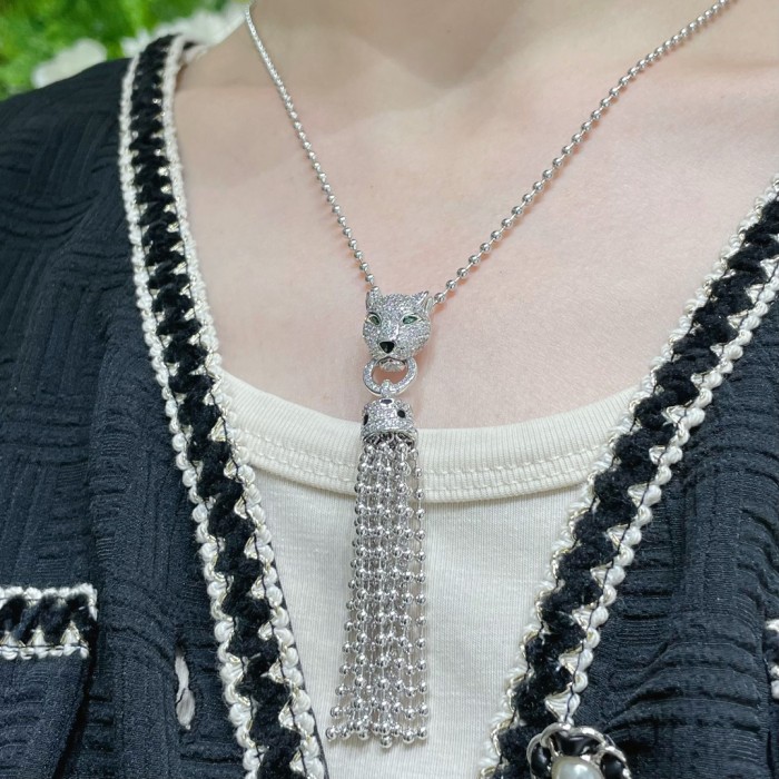 1:1 quality version C@rtier Millefiori Leopard necklace