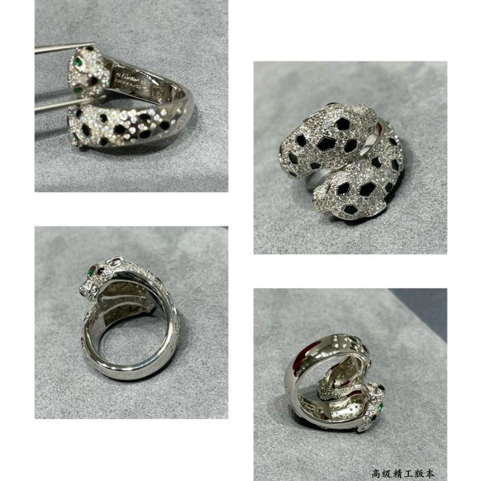 1:1 quality version C@rtier double-headed leopard ring